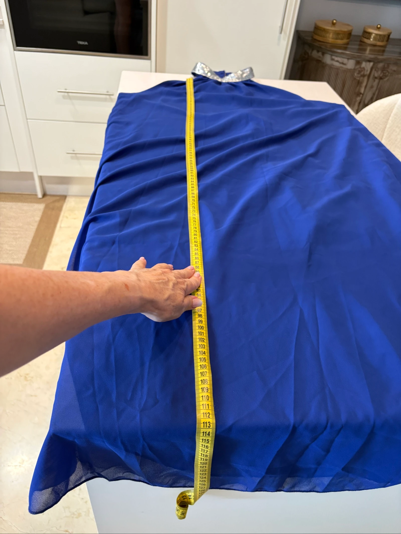 Fluid royal blue sequin long dress – 3XL – photo 9